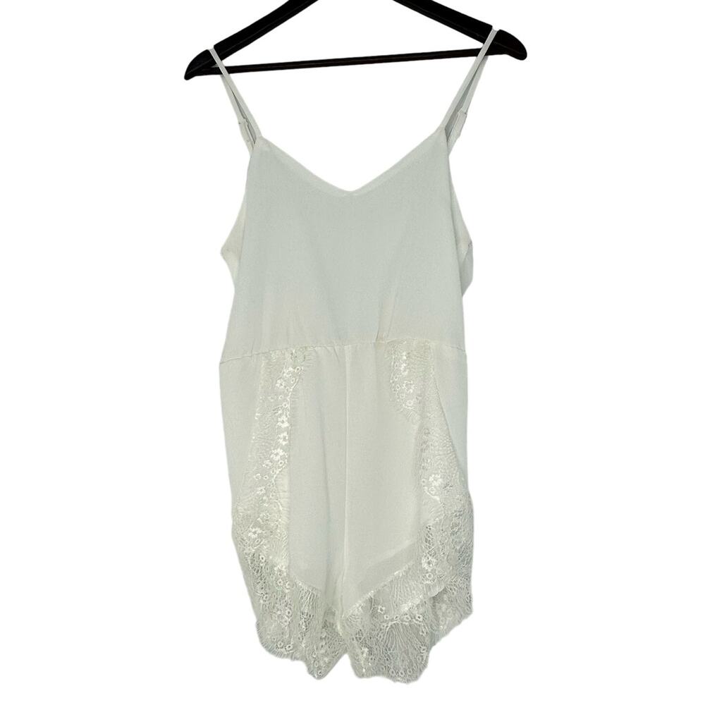 Off White Lace Trimmed Sheer Romper Size S / 4-6 Coquette Dollette Angelcore